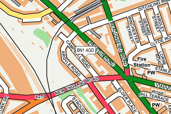 BN1 4QD map - OS OpenMap – Local (Ordnance Survey)