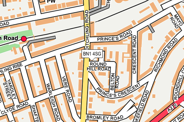 BN1 4SG map - OS OpenMap – Local (Ordnance Survey)