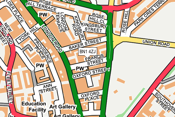BN1 4ZJ map - OS OpenMap – Local (Ordnance Survey)