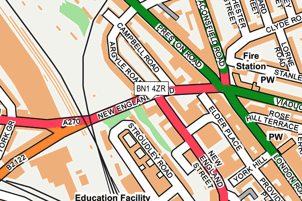 BN1 4ZR map - OS OpenMap – Local (Ordnance Survey)