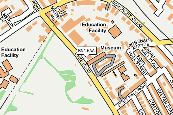 BN1 5AA map - OS OpenMap – Local (Ordnance Survey)