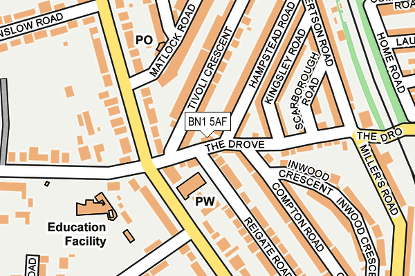 BN1 5AF map - OS OpenMap – Local (Ordnance Survey)