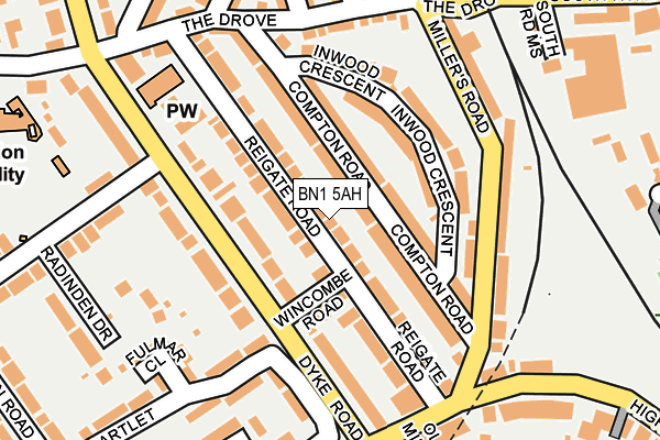 BN1 5AH map - OS OpenMap – Local (Ordnance Survey)