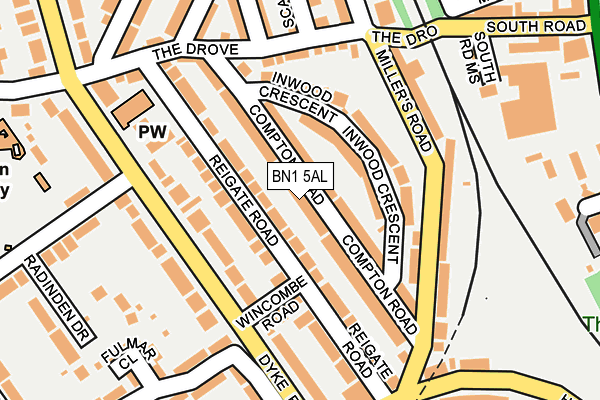 BN1 5AL map - OS OpenMap – Local (Ordnance Survey)
