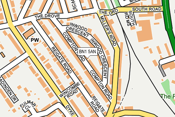 BN1 5AN map - OS OpenMap – Local (Ordnance Survey)