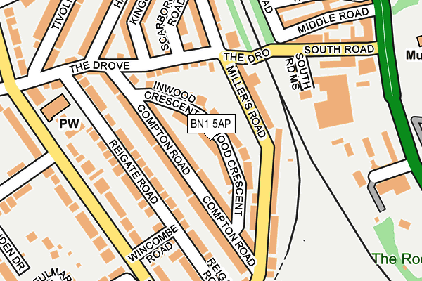 BN1 5AP map - OS OpenMap – Local (Ordnance Survey)