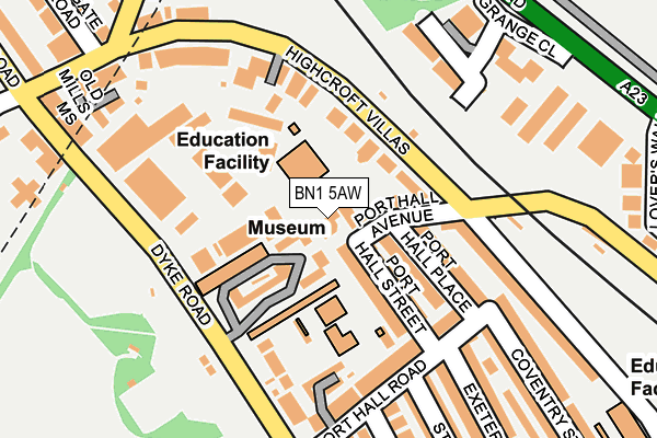 BN1 5AW map - OS OpenMap – Local (Ordnance Survey)