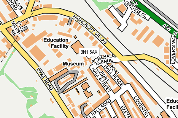 BN1 5AX map - OS OpenMap – Local (Ordnance Survey)