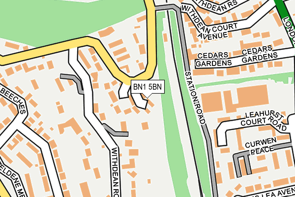 BN1 5BN map - OS OpenMap – Local (Ordnance Survey)