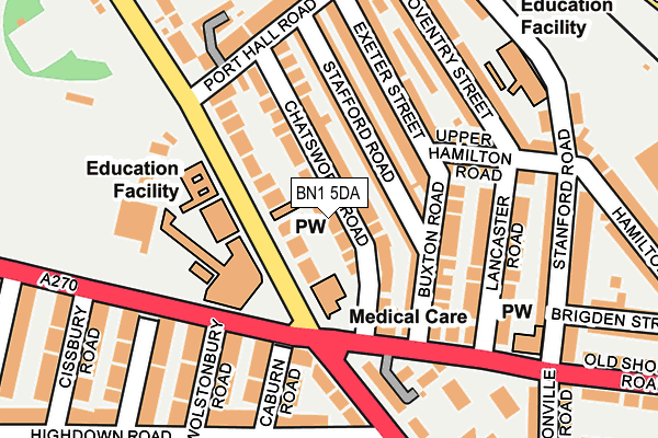 BN1 5DA map - OS OpenMap – Local (Ordnance Survey)