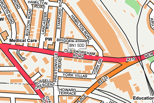 BN1 5DD map - OS OpenMap – Local (Ordnance Survey)