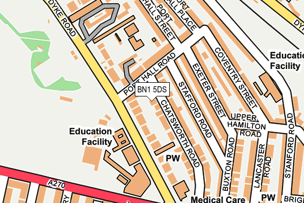 BN1 5DS map - OS OpenMap – Local (Ordnance Survey)