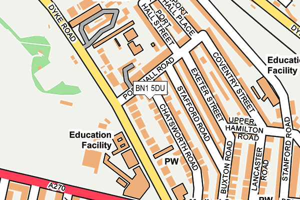 BN1 5DU map - OS OpenMap – Local (Ordnance Survey)