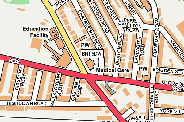 BN1 5DW map - OS OpenMap – Local (Ordnance Survey)