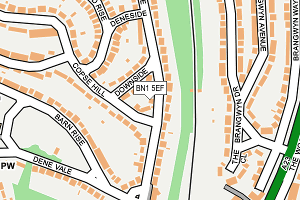 BN1 5EF map - OS OpenMap – Local (Ordnance Survey)