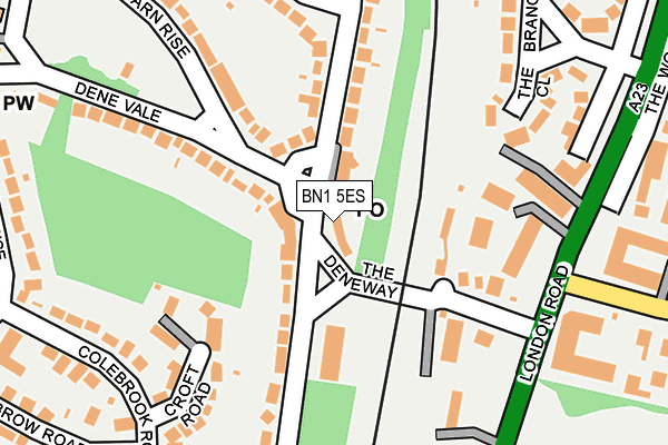 BN1 5ES map - OS OpenMap – Local (Ordnance Survey)