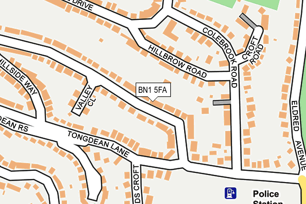 BN1 5FA map - OS OpenMap – Local (Ordnance Survey)