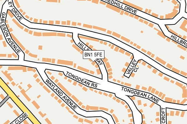 BN1 5FE map - OS OpenMap – Local (Ordnance Survey)