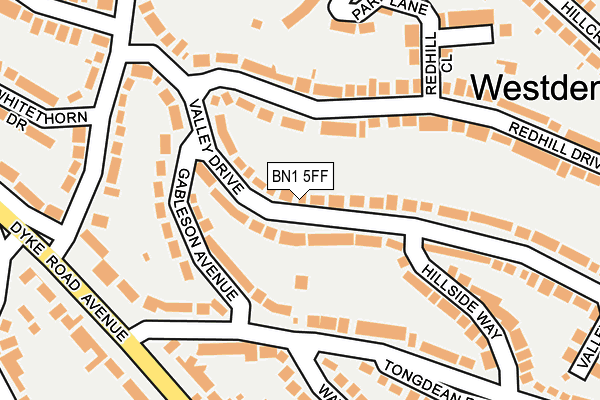 BN1 5FF map - OS OpenMap – Local (Ordnance Survey)