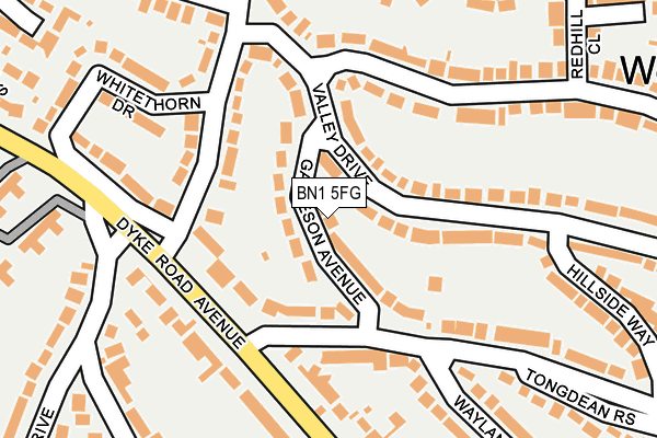 BN1 5FG map - OS OpenMap – Local (Ordnance Survey)