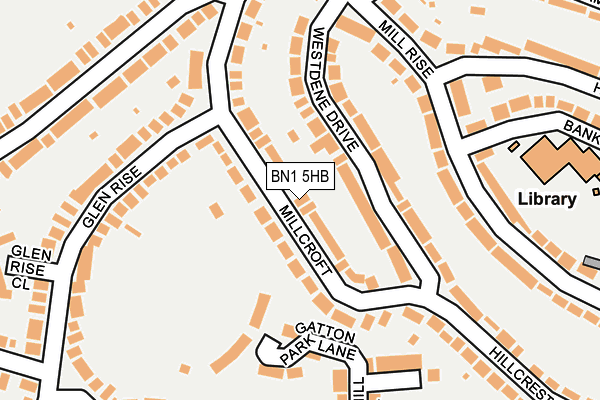 BN1 5HB map - OS OpenMap – Local (Ordnance Survey)