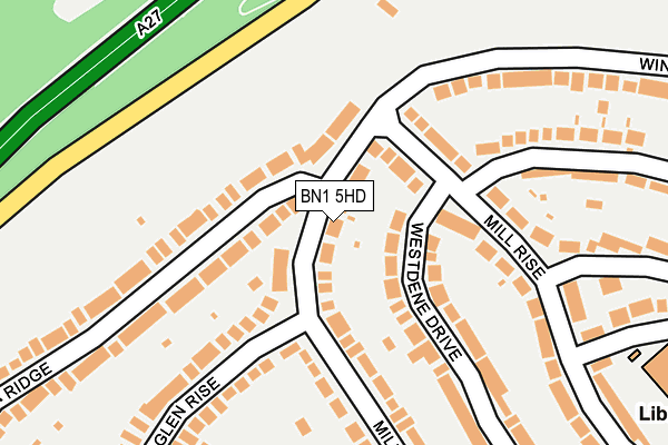 BN1 5HD map - OS OpenMap – Local (Ordnance Survey)