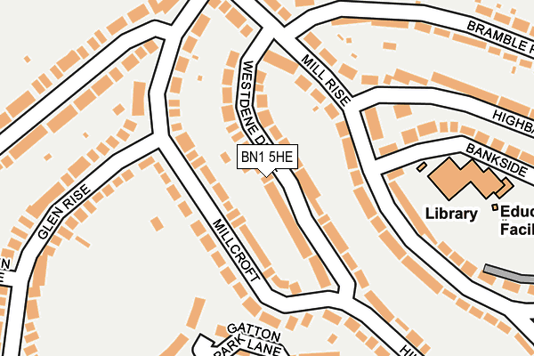 BN1 5HE map - OS OpenMap – Local (Ordnance Survey)