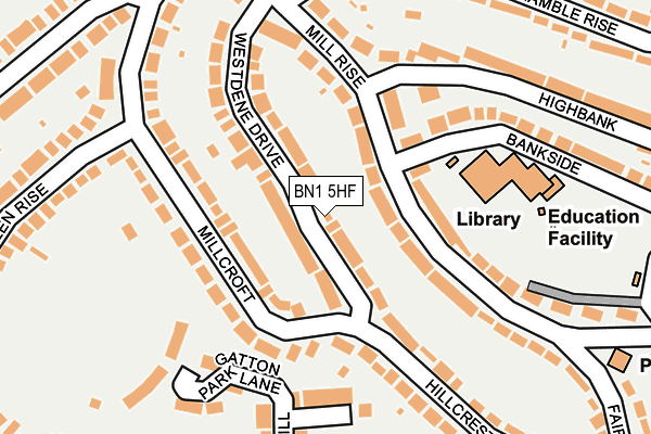 BN1 5HF map - OS OpenMap – Local (Ordnance Survey)