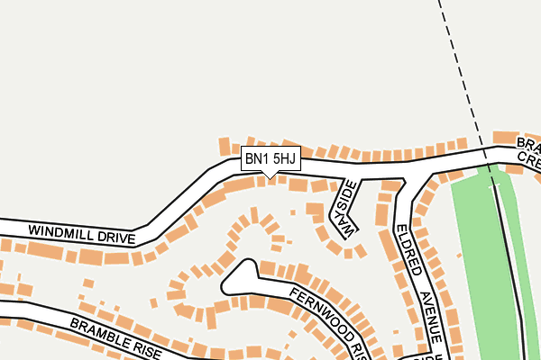 BN1 5HJ map - OS OpenMap – Local (Ordnance Survey)