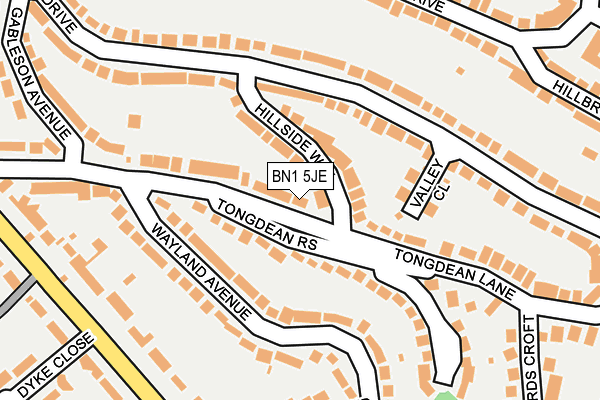 BN1 5JE map - OS OpenMap – Local (Ordnance Survey)
