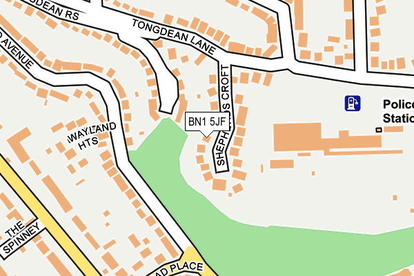 BN1 5JF map - OS OpenMap – Local (Ordnance Survey)