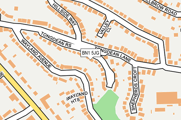 BN1 5JG map - OS OpenMap – Local (Ordnance Survey)