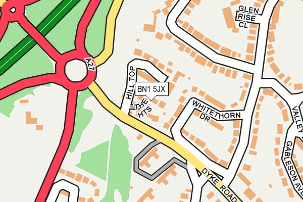 BN1 5JX map - OS OpenMap – Local (Ordnance Survey)