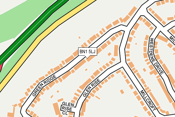 BN1 5LJ map - OS OpenMap – Local (Ordnance Survey)