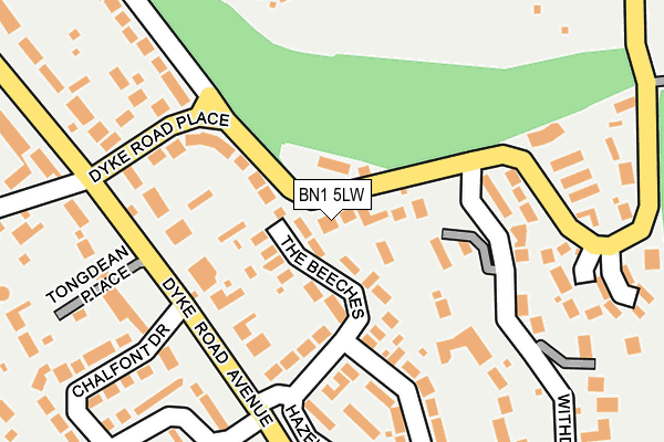 BN1 5LW map - OS OpenMap – Local (Ordnance Survey)