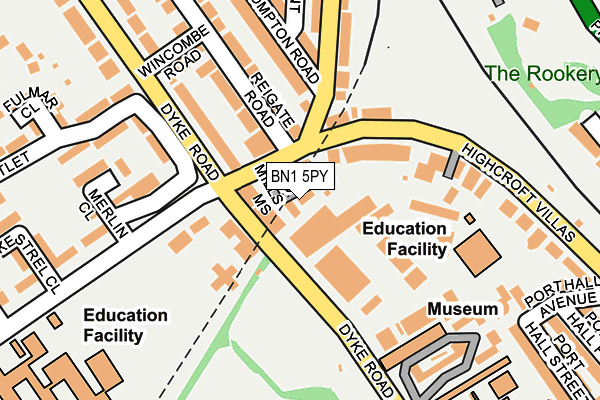 BN1 5PY map - OS OpenMap – Local (Ordnance Survey)