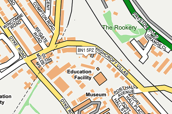BN1 5PZ map - OS OpenMap – Local (Ordnance Survey)