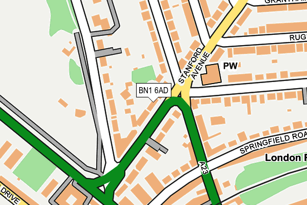 BN1 6AD map - OS OpenMap – Local (Ordnance Survey)