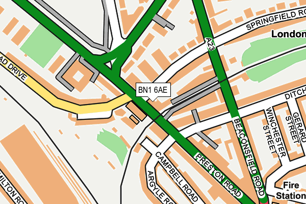 BN1 6AE map - OS OpenMap – Local (Ordnance Survey)
