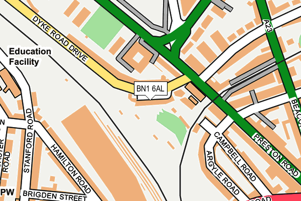 BN1 6AL map - OS OpenMap – Local (Ordnance Survey)