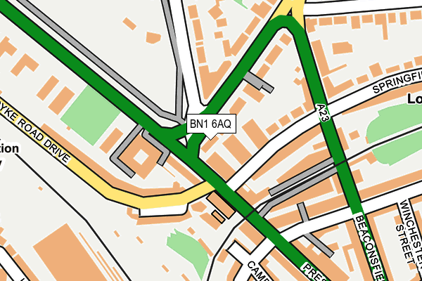 BN1 6AQ map - OS OpenMap – Local (Ordnance Survey)