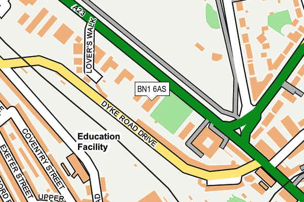 BN1 6AS map - OS OpenMap – Local (Ordnance Survey)