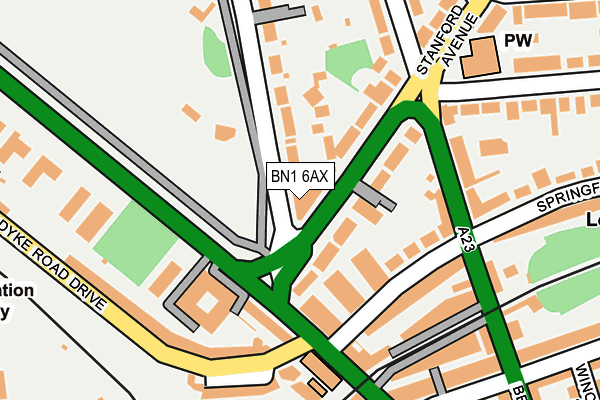 BN1 6AX map - OS OpenMap – Local (Ordnance Survey)