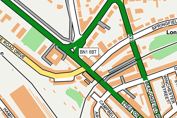 BN1 6BT map - OS OpenMap – Local (Ordnance Survey)
