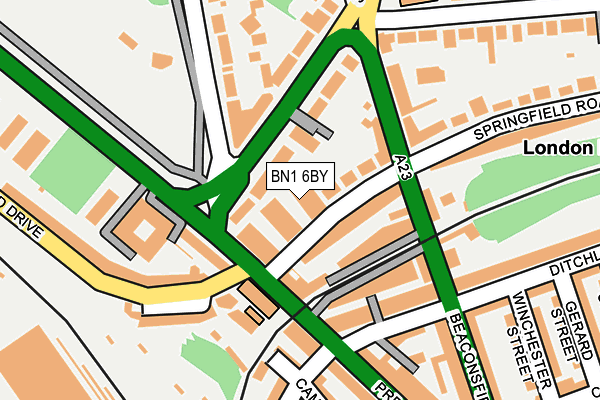 BN1 6BY map - OS OpenMap – Local (Ordnance Survey)