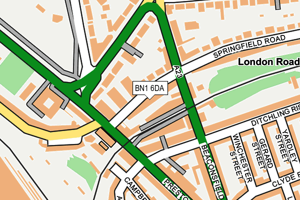 BN1 6DA map - OS OpenMap – Local (Ordnance Survey)