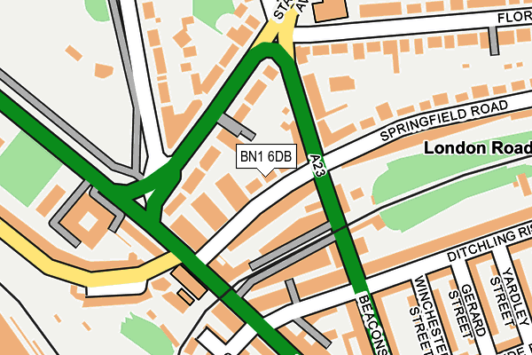BN1 6DB map - OS OpenMap – Local (Ordnance Survey)