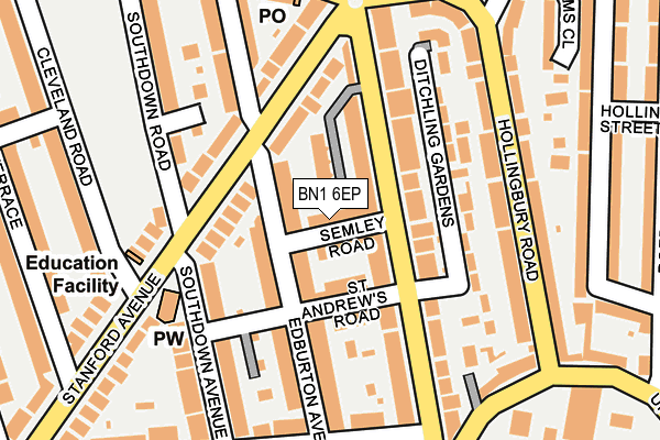 BN1 6EP map - OS OpenMap – Local (Ordnance Survey)
