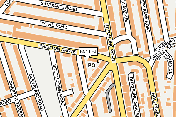 BN1 6FJ map - OS OpenMap – Local (Ordnance Survey)