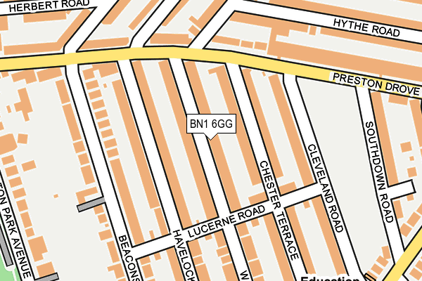 BN1 6GG map - OS OpenMap – Local (Ordnance Survey)